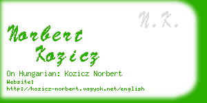 norbert kozicz business card